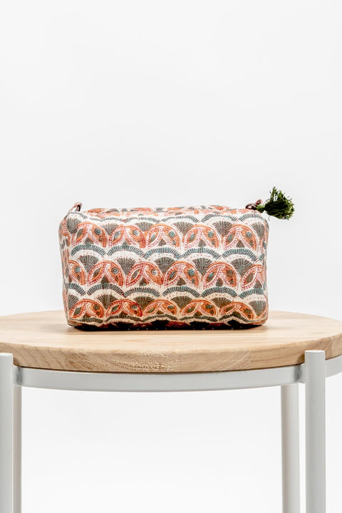 WASH BAG - ORANGE & GREEN