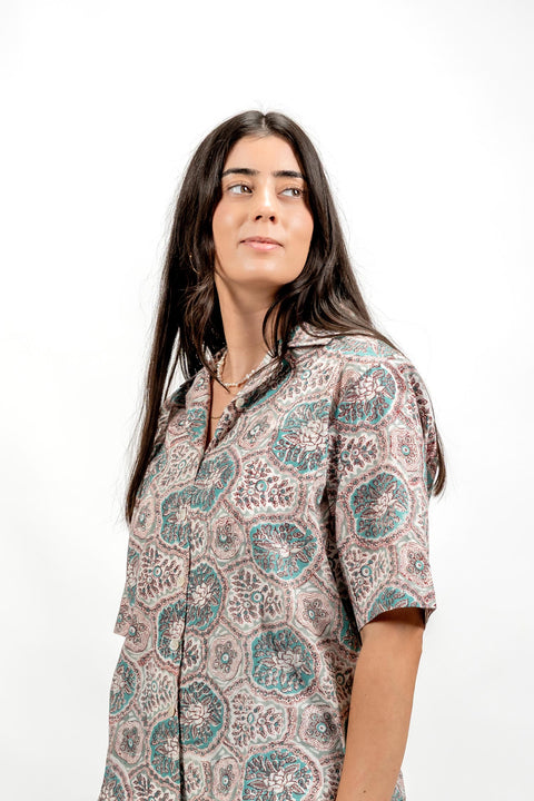 SHIRT - FLORAL BLUE