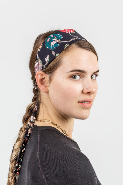 HEADBAND - BLACK FLORAL