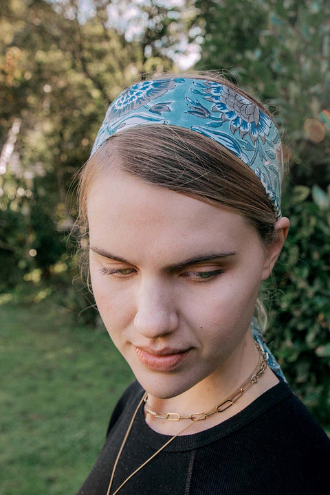 HEADBAND - BLUE FLORAL