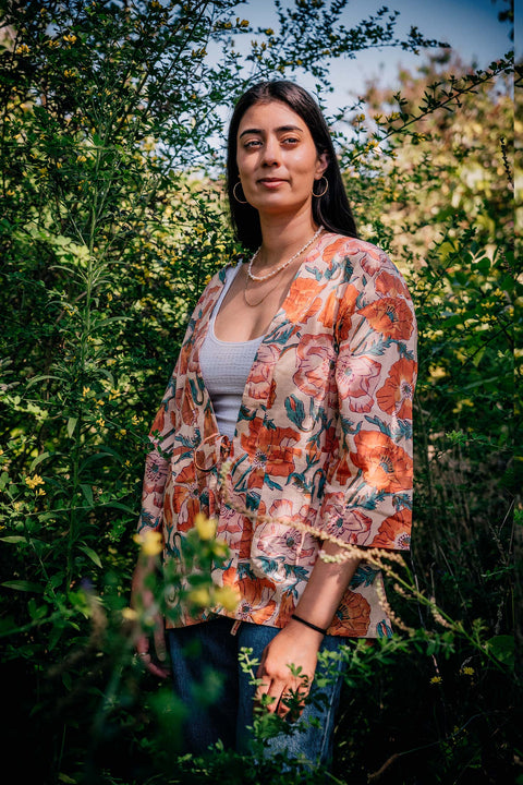 WRAP TOP - FLORAL PEACH