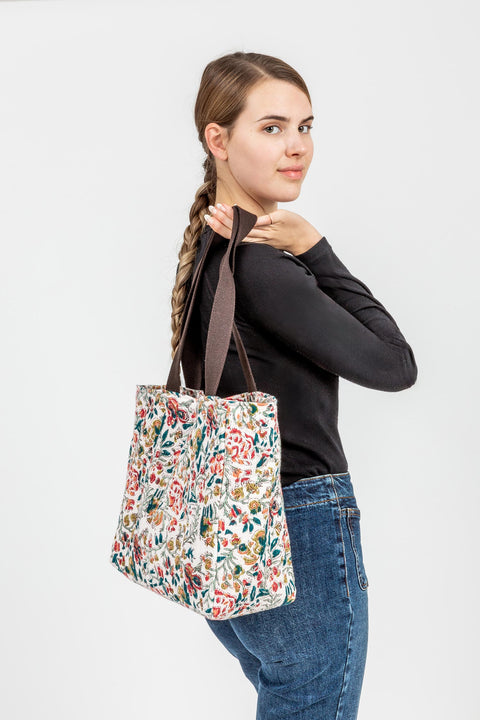 JIN TOTE BAG - WHITE FLORAL