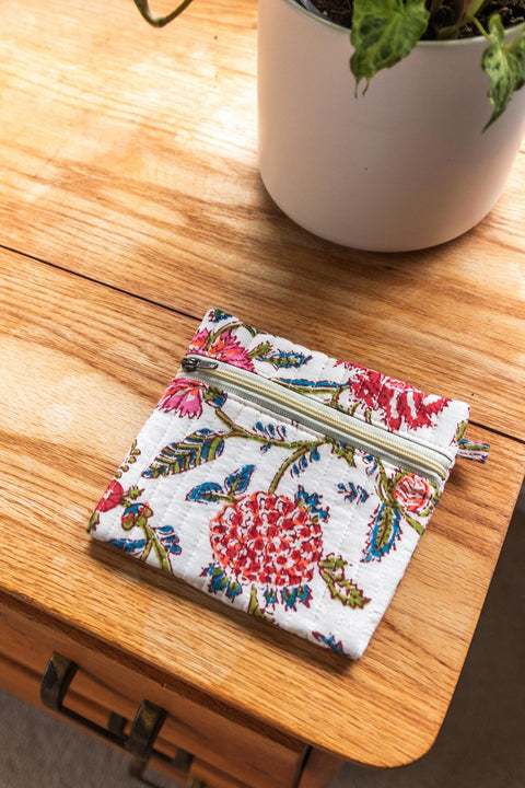 COIN PURSE - WHITE FLORAL